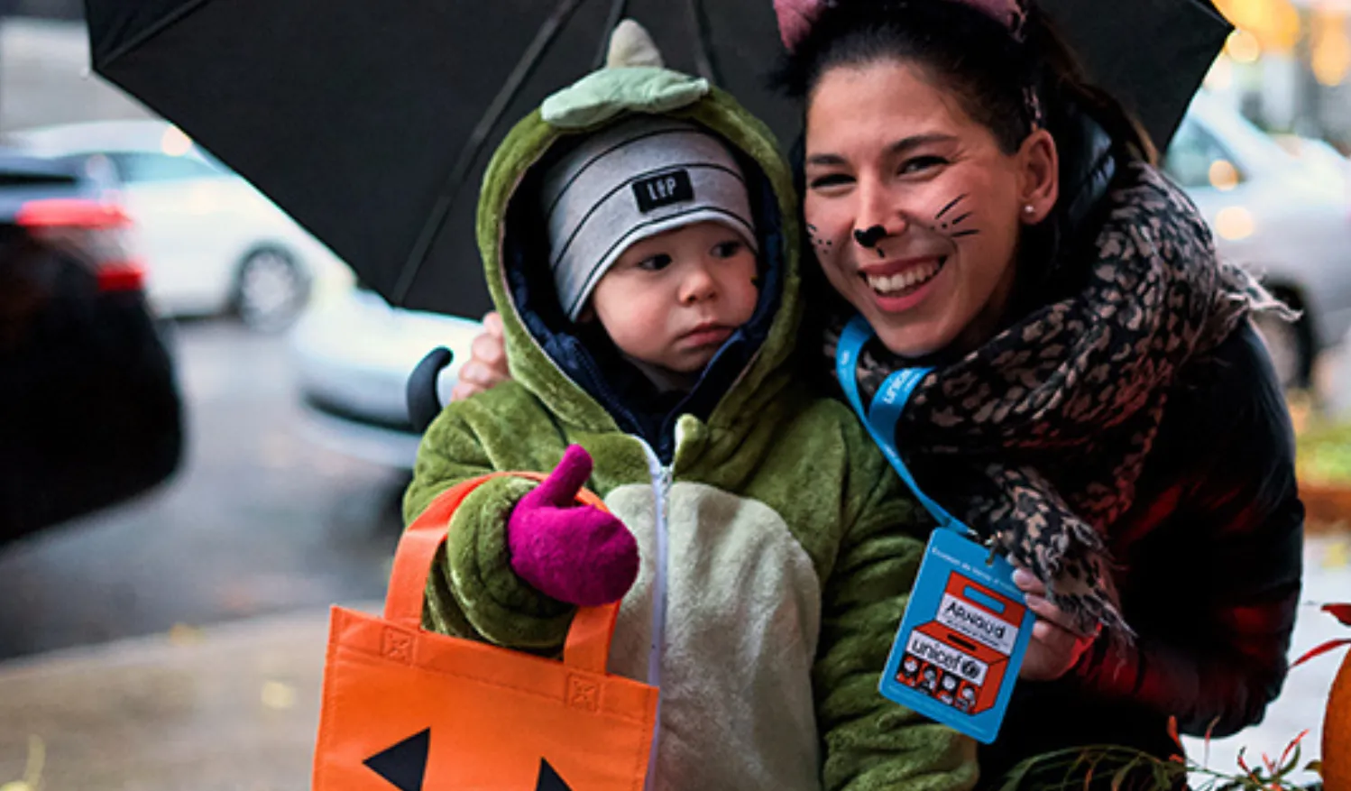 Children taking part in UNICEF Halloween Walk-a-Thon 