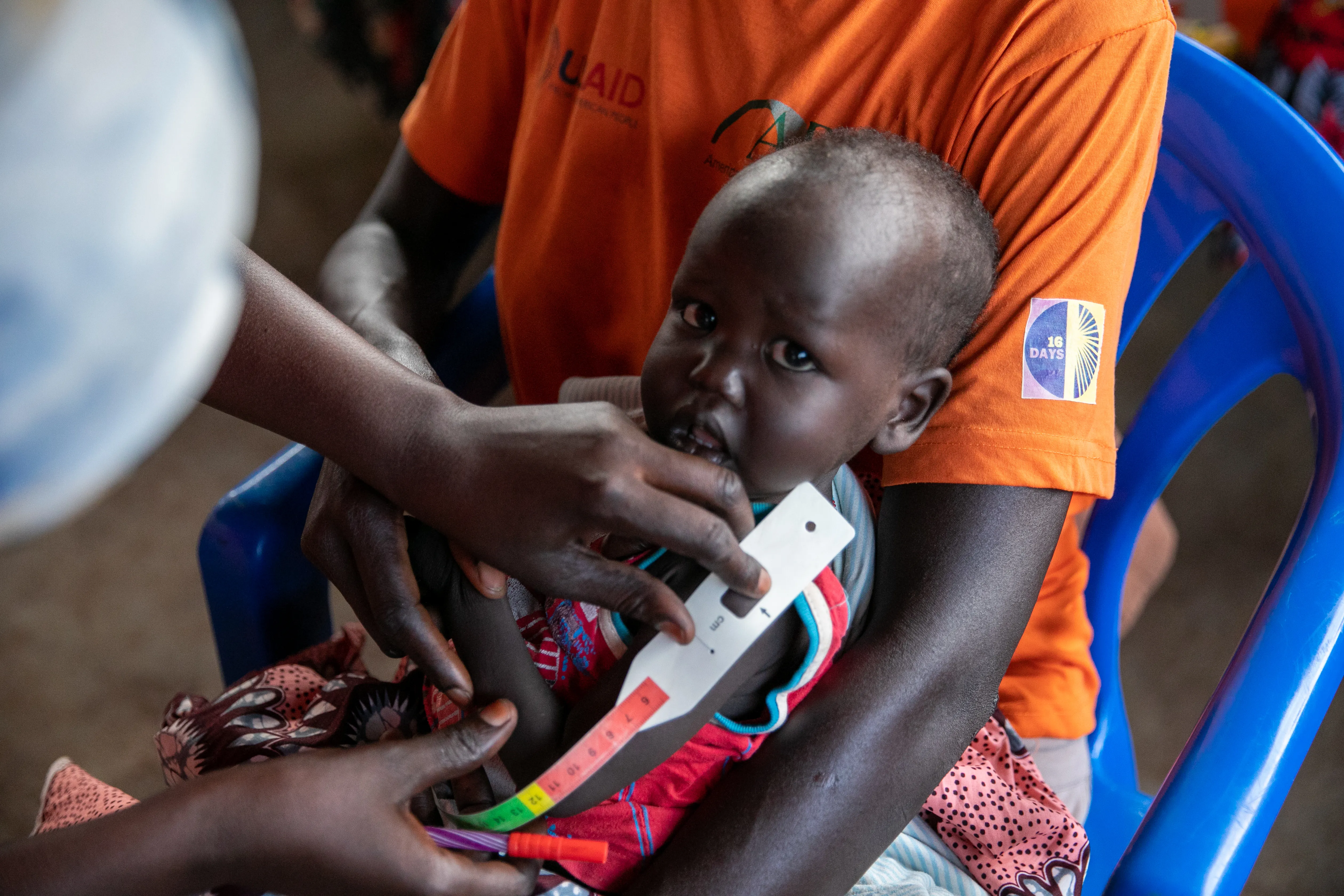  South Sudan. Woman and child at a nutrition site