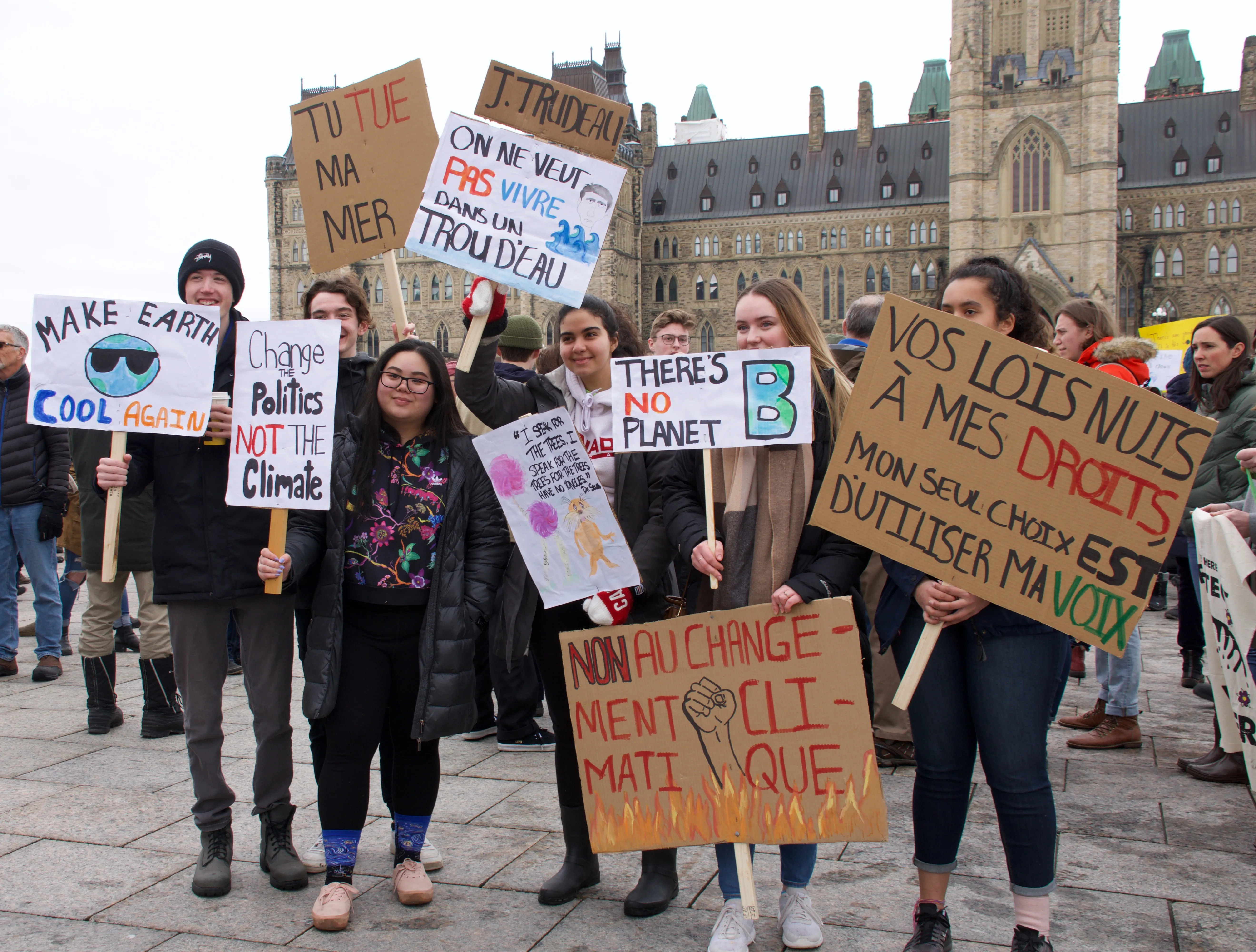 Student protesting on Parliament Hill
