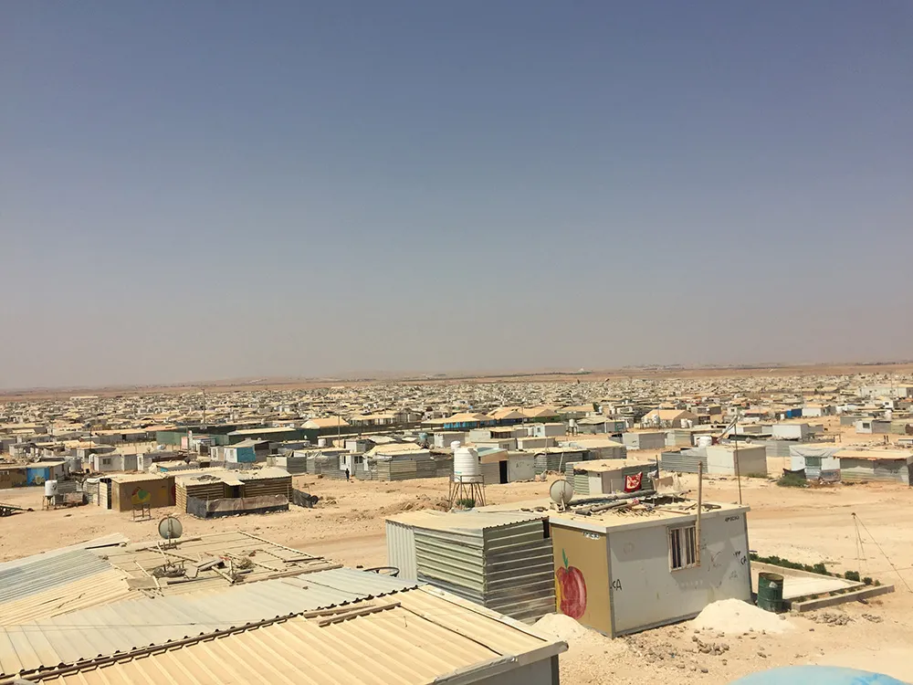 Landscape view of Za'atari refugee camp 