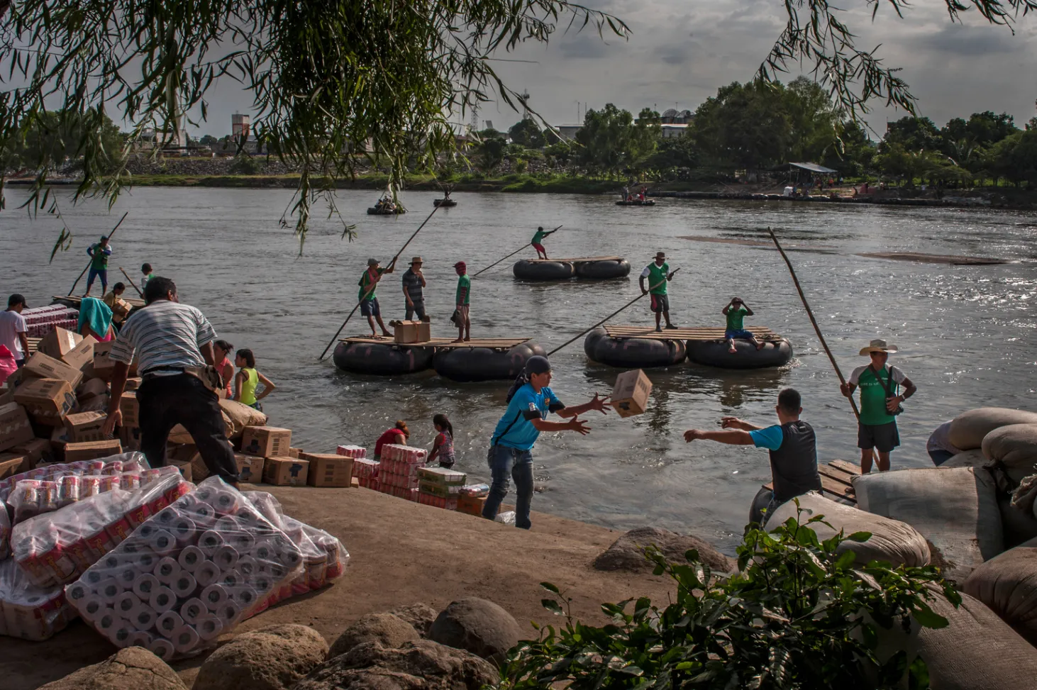 Les bords de la rivière Suchiate au Mexique