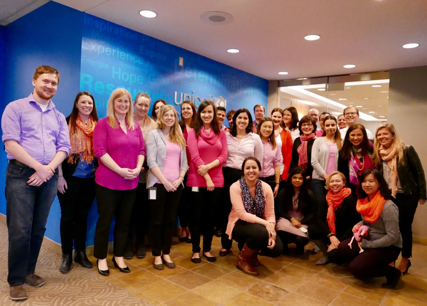 UNICEF Canada staff on Pink Shirt Day