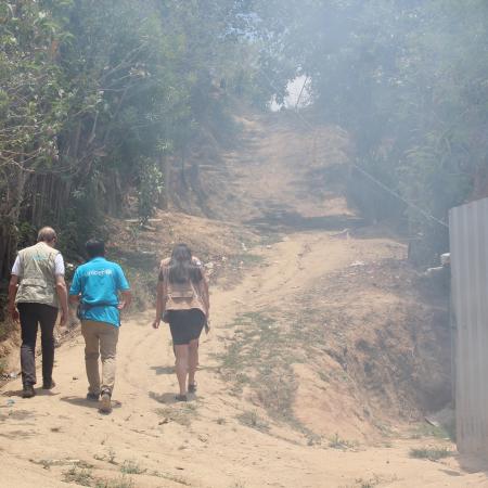 David on route to visit a migrant family in Honduras.