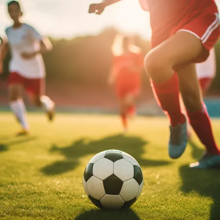 Kids playing football on a field. 