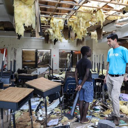 Destroyed classroom in Central Abaco bahamas public school