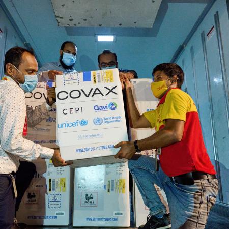 Bangladesh receives its first shipment of COVID-19 vaccines from the COVAX Facility led by directed by Gavi, CEPI, WHO and UNICEF on 31 May 2021