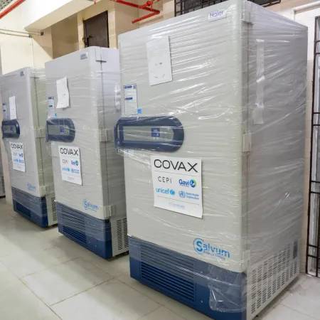 UCC freezers wait to be unwrapped after delivery.