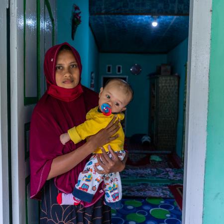 On 30 November 2021, UNICEF staff meet with beneficiaries during a visit to review progress of a cross-sectoral UNICEF programme aimed at reducing malnutrition in Sabang, Aceh Province, Indonesia.