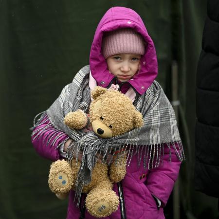 A child who fled Ukraine
