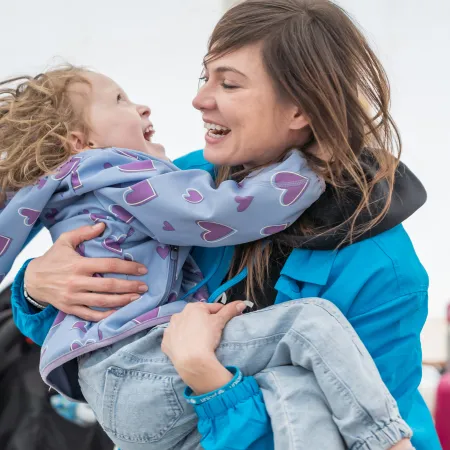 A mom with her daughter 