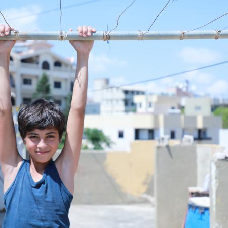 Bahaa, 13 years old Lebanese child, decided to work during summer time to support his parents in generating income for the family. 