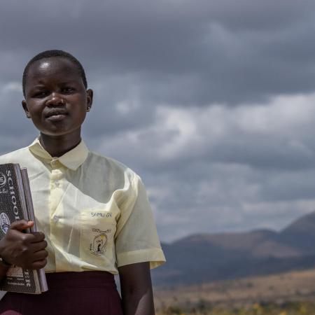 Getrude Muge, 17, photographed at her home is a student at Tik Seed Secondary School .