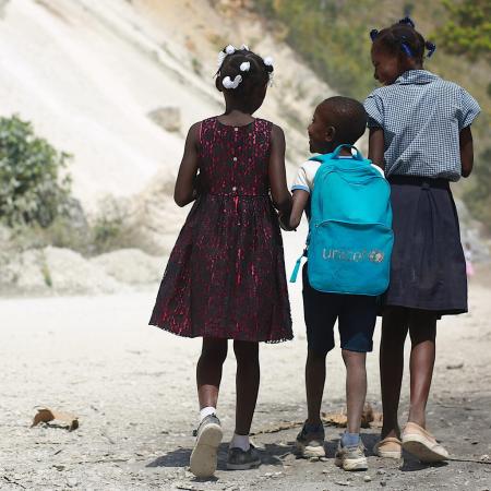 Children come from school in little village in Grand'Anse, Haiti (1 March,photo by Duples Plymouth).