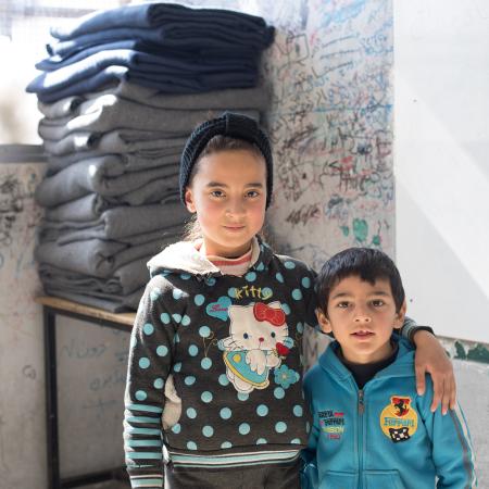 “I don’t think it’s okay to bring your toys here. There are some children without any toys. They will feel bad, because some of them did not have a chance to take their toys from their homes before it collapsed,” says nine-year-old Shahed on 19 February 2023 at Hussien Bin Ali School, which has been turned into a shelter.