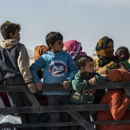 Children displace in northeast Syria