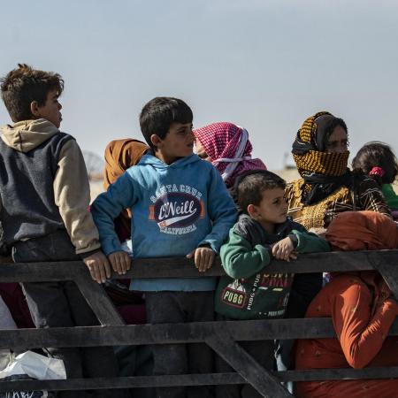 Children displace in northeast Syria
