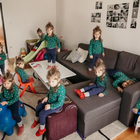 Time lapse photo of a child at home.