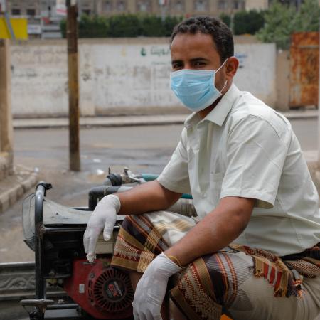 Ahmed Abdullah Al-Azani is 30 years old and works trucking water to communities in Sana'a, Yemen. In response to the COVID-19 pandemic UNICEF and partners have scaled up their WASH response to provide more families with access to clean water so they can wash their hands and practice good hygiene.