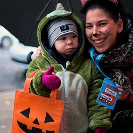 Children taking part in UNICEF Halloween Walk-a-Thon
