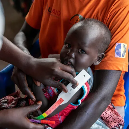 South Sudan. Woman and child at a nutrition site