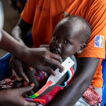  South Sudan. Woman and child at a nutrition site