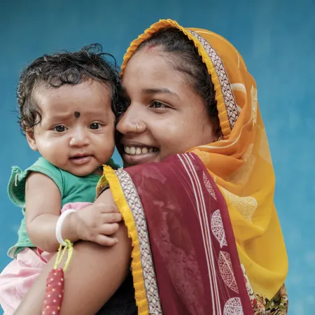 a mother with a baby