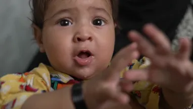 Child smiling at camera