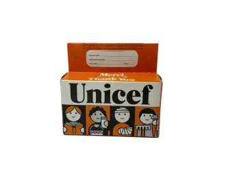 A UNICEF Halloween orange box 
