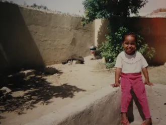 Safia as a child in Somalia.