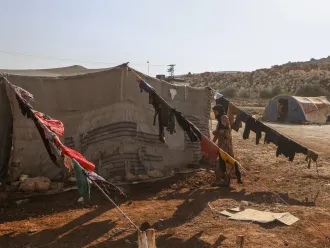Makeshift camp north of Idlib