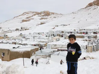 child, refugee, Lebanon, Syria, winter, storm
