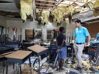 Destroyed classroom in Central Abaco bahamas public school