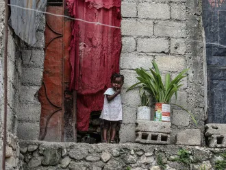 A child in Tabarre Issa, Port-au-Pince, Haiti, on 25 May 2021. 