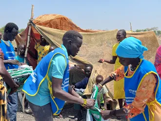 Transit Site in Roriak, Unity State, South Sudan. People receive support after fleeing conflict in Sudan.