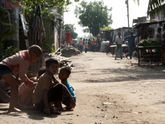 Street children in Bangladesh.