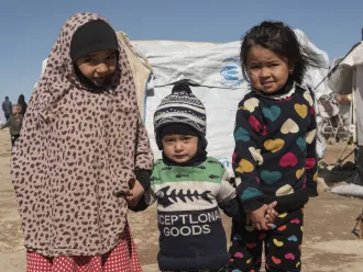 On 10 February 2020, children in the annex of Al-Hol camp in northeast Syria, where more than 7,100 children from around 60 countries are sheltered.