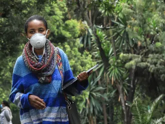 A social worker in Ethiopia.