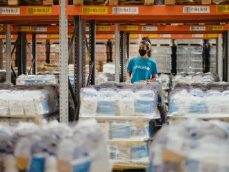  Ludmila Balanin, UNICEF Marketing Services UNV, is pictured at UNICEF's warehouse in São Paulo, Brazil.