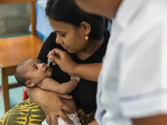 Children in Kiribati are undergoing routine vaccinations, following the introduction of life-saving vaccines in the Pacific through a partnership between Rotary International and UNICEF.