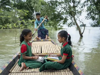  Tawhida and Tania travelling on a boat