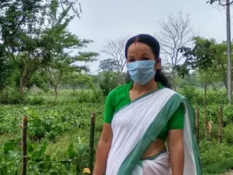 Tarali supervises the Katapung Line Anganwadi Centre in Dholla Tea Estate, Assam.