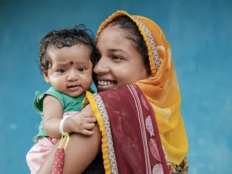 a mother with a baby